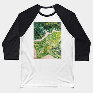 Abstract in Green XIV Baseball T-Shirt